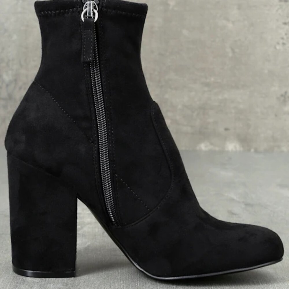 Steve Madden - Gaze Mid-Calf Booties (Black Suede)